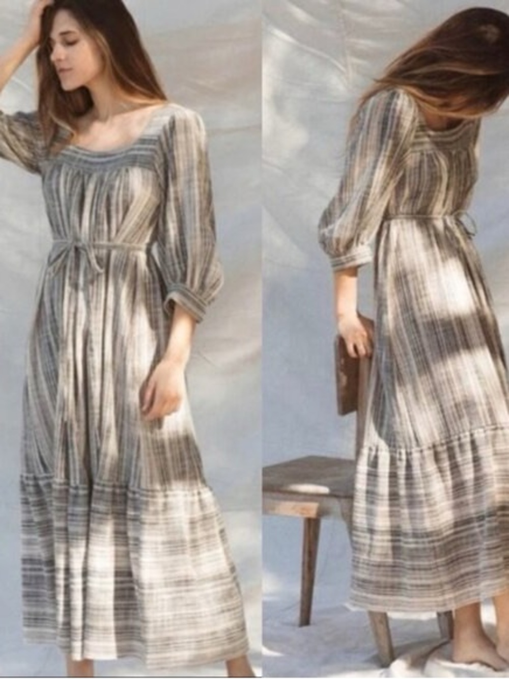 Christy Dawn The Bianca Dress Striped Washed Noir Stripe XS NWT
